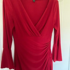 Beautiful red dress with flared sleeves